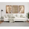 "Nunca foi sorte, sempre foi Deus casal de leões" Conjunto de quadros decorativos