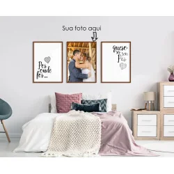 "Trio Por onde for, quero ser seu par" Conjunto de quadros decorativos