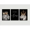 "Nunca foi sorte, sempre foi Deus casal de leões II" Conjunto de quadros decorativos