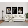 "Nunca foi sorte, sempre foi Deus casal de leões II" Conjunto de quadros decorativos