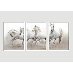 "Conjunto de quadros Cavalos" Conjunto de quadros decorativos