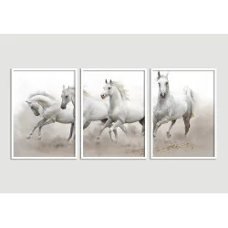 "Conjunto de quadros Cavalos" Conjunto de quadros decorativos