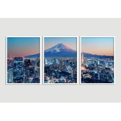 "Cidade Tokyo - Japão" Conjunto de quadros decorativos