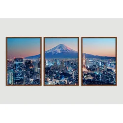 "Cidade Tokyo - Japão" Conjunto de quadros decorativos