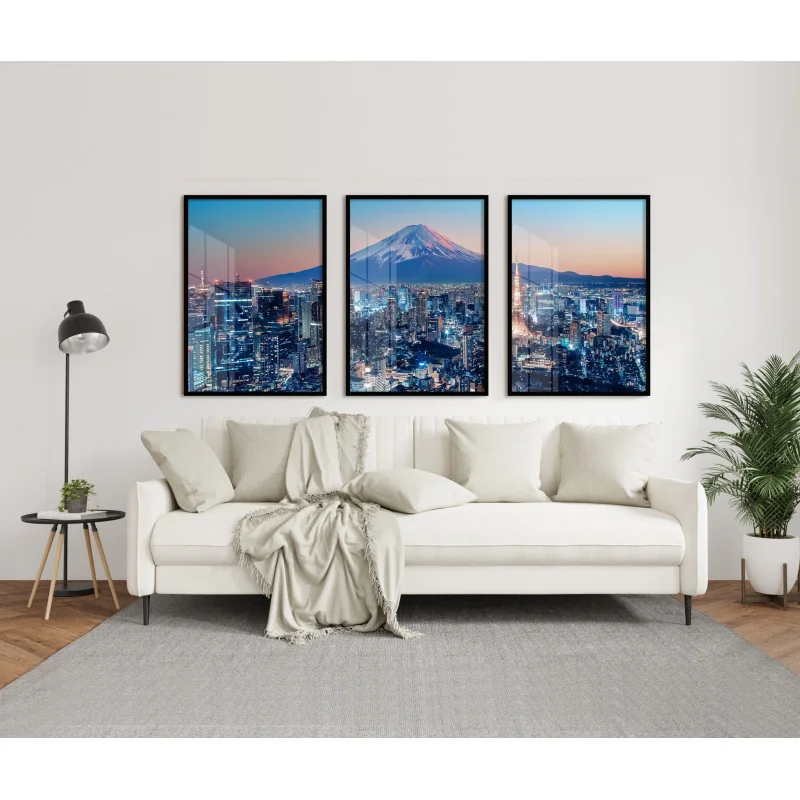 "Cidade Tokyo - Japão" Conjunto de quadros decorativos