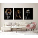 "Trio Mulher negra dourado" Conjunto de quadros decorativos