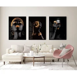 "Trio Mulher negra dourado"...