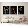 "Trio Mulher negra dourado" Conjunto de quadros decorativos