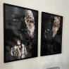 "Dupla mulher negra dourado II" Conjunto de quadros decorativos