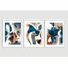 "Trio abstrato azul" Conjunto de quadros decorativos