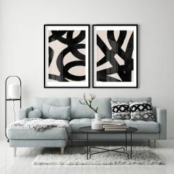 "Abstrato Moderno Minimalista" Conjunto de quadros decorativos