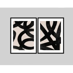 "Abstrato Moderno Minimalista" Conjunto de quadros decorativos
