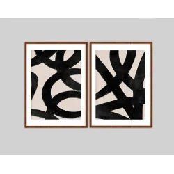 "Abstrato Moderno Minimalista" Conjunto de quadros decorativos