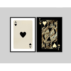 "Jogo de cartas" Conjunto de quadros decorativos