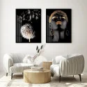 "Dupla Africana dente de leão" Conjunto de quadros decorativos