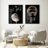 "Dupla Africana dente de leão" Conjunto de quadros decorativos
