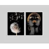 "Dupla Africana dente de leão" Conjunto de quadros decorativos