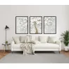 "Árvore branca e dourada" Conjunto de quadros decorativos