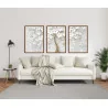 "Árvore branca e dourada" Conjunto de quadros decorativos