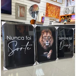 "Nunca foi sorte, sempre foi Deus III" Conjunto de quadros decorativos