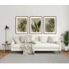"Trio folhagens douradas" Conjunto de quadros decorativos