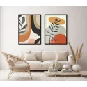 "Folhagens coloridas" Conjunto de quadros decorativos