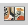 "Folhagens coloridas" Conjunto de quadros decorativos