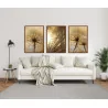 "Trio dente de leão dourado" Conjunto de quadros decorativos
