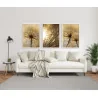 "Trio dente de leão dourado" Conjunto de quadros decorativos