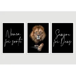 “Nunca foi sorte, sempre foi Deus II" Conjunto de quadros decorativos