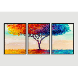 "Árvore da vida colorida" Conjunto de quadros decorativos