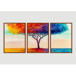 "Árvore da vida colorida" Conjunto de quadros decorativos