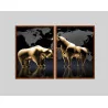 "Touro e urso" Conjunto de quadros decorativos