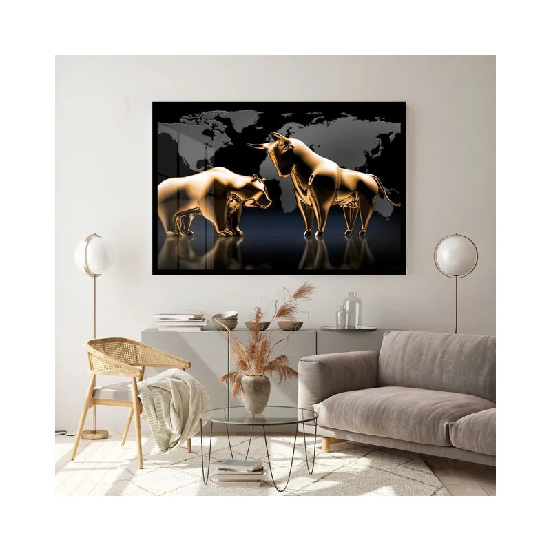 "Touro e urso" Quadro de decoração