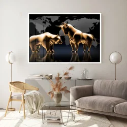 "Touro e urso" Quadro de decoração