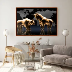 "Touro e urso" Quadro de decoração