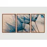 "Trio dente de leão tons azul" Conjunto de quadros decorativos