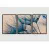 "Trio dente de leão tons azul" Conjunto de quadros decorativos