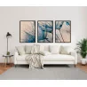 "Trio dente de leão tons azul" Conjunto de quadros decorativos