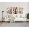 "Trio árvore cerejeira branca" Conjunto de quadros decorativos