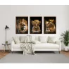 "Família leão Amor e fé" Conjunto de quadros decorativos