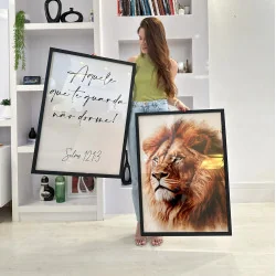 "Aquele que te guarda - branco II" Conjunto de quadros decorativos