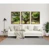 "Trio árvore da vida verde" Conjunto de quadros decorativos
