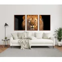 "Trio leão" Conjunto de quadros decorativos